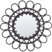 BABAI - Wandspiegel - Zwart  - Rotan