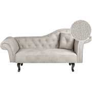 LATTES II - Chaise longue - Taupe - Rechterzijde - Fluweel