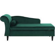 LUIRO - Chaise longue - Smaragdgroen - Linkerzijde - Fluweel