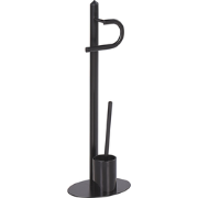 SARTO - Toiletrol en borstelhouder - Zwart - Staal