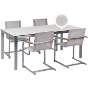 COSOLETO - Tuinset 4 persoons - Wit - Graniet/Glas