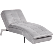 LOIRET - Chaise longue - Lichtgrijs - Symmetrisch - Fluweel
