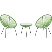 ACAPULCO II - Bistroset voor 2 - Groen - PE rotan