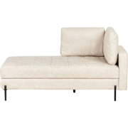 REBAIS - Chaise longue - Lichtbeige - Rechtszijdig - Kunstleer