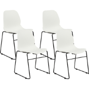PANORA - Eetkamerstoel set van 4 - Wit - Plastic