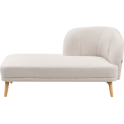 TANLAY - Chaise longue - Lichtbeige - Polyester