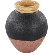DAULIS - Decoratieve vaas - Zwart - Terracotta