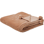 TERKE - Plaid - Lichtbruin - 200 x 220 cm - Polyester