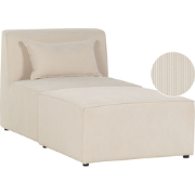LEMVIG - Chaise longue - Lichtbeige - Corduroy