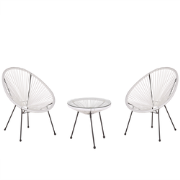 ACAPULCO II - Bistroset voor 2 - Wit - PE rotan