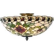 Lumilamp Plafondlamp Tiffany Groen Rood Metaal Roos