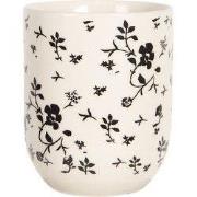 Clayre & Eef Mok Wit Zwart Porselein Bloemen
