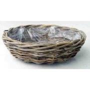 Bloempot Schaal Rotan Antique Grey D41H12 cm