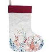 Clayre & Eef Kerstsok Wit Rood Katoen
