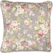Clayre & Eef Kussenhoes Grijs Groen Polyester Bloemen