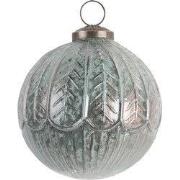 Clayre & Eef Kerstbal Turquoise Glas
