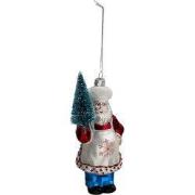 Clayre & Eef Kersthanger Kerstman Rood Blauw Glas