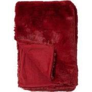 Dutch Decor ZINZI - plaid 140x180 cm - bontlook - effen kleur - Merlot...