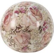 Clayre & Eef Beeld Bal Roze Keramiek Bloemen