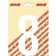 Plakcijfer Nobel 120mm wit 8