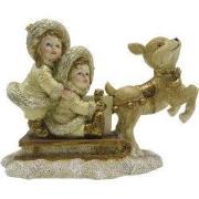 Clayre & Eef Beeld Kinderen Goudkleurig Polyresin