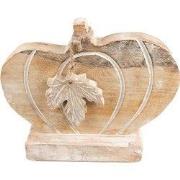 Clayre & Eef Decoratie Pompoen Bruin Wit Hout