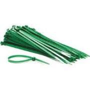 Set met nylon kabelbinders 4.6 x 200 mm groen (100 st.)