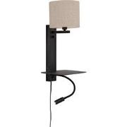 Wandlamp Florence - Naturel/Zwart - 24x22x52cm
