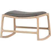 Dedo footstool - whitewash voetenbank met dakar leather grey