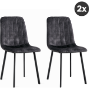 2x Eetkamerstoel Minsk - Velvet Antraciet