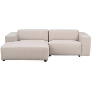 Willard gestoffeerde 3-zits hoekbank lichtbeige - links - 234 cm