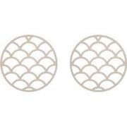 Krumble Pannenonderzetter met schubben patroon - Beige - Set van 2