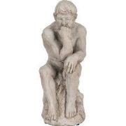 Clayre & Eef Decoratie Beeld Mens Grijs Steen