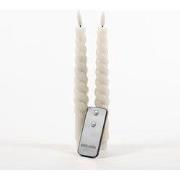 2Pcs Ivory Swirl Rustic Wax Taper Candle 23Cm 3D Wick R