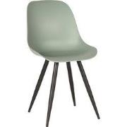 LABEL51 Eetkamerstoel Monza - Forest - Kunststof - Zwart Metalen Frame