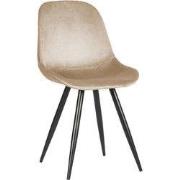 LABEL51 Eetkamerstoel Capri - Zand - Fluweel - Zwart Metalen Frame