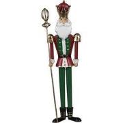 Clayre & Eef Kerstdecoratie Notenkraker Groen Rood Metaal