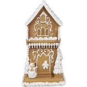 Clayre & Eef Gingerbread house met LED Bruin Polyresin