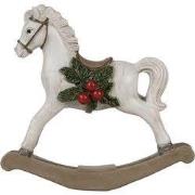 Clayre & Eef Decoratie Beeld Hobbelpaard Wit Polyresin