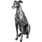 Clayre & Eef Decoratie Beeld Hond Zilverkleurig Polyresin