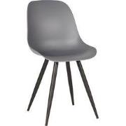 LABEL51 Eetkamerstoel Monza - Antraciet - Kunststof - Black Frame