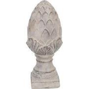 Clayre & Eef Decoratie Beeld Dennenappel Grijs Steen