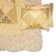 Clayre & Eef Bedsprei Groen Beige Polyester