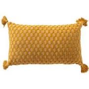 Dutch Decor DAIMY - kussenhoes 30x50 cm - met kwastjes - Rattan - geel...