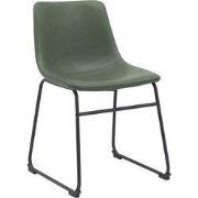 LABEL51 Eetkamerstoel Risto - Hunter - PU-Leder - Zwart Metalen Frame