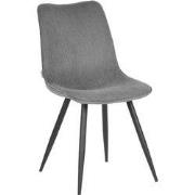 LABEL51 Eetkamerstoel Jort - Donkergrijs - Ribcord - Zwart Metalen Fra...