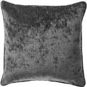 LEWY - kussenhoes 45x45 cm - glansvelours - Charcoal Gray - antraciet