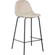 Barkruk Beige - Stof - 42x45x88cm - Barstoel Saar - Set van 2