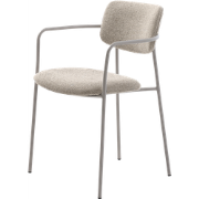 Chase metalen eetkamerstoel lichtgrijs gemêleerd