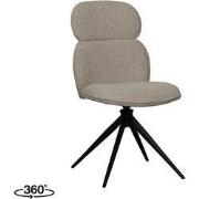 LABEL51 Eetkamerstoel Finn - Naturel - Royal Boucle - Zwart Metalen Fr...